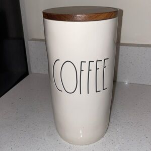 Rae Dunn glass coffee decor canister with wood lid